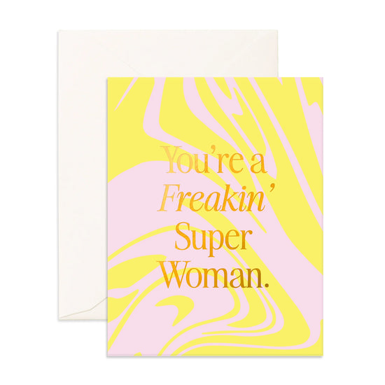 Fox & Fallow - Freakin' Superwoman Acid Wash Greeting Card